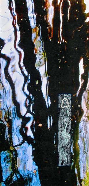 Digital print & etching titled Reflection 1
